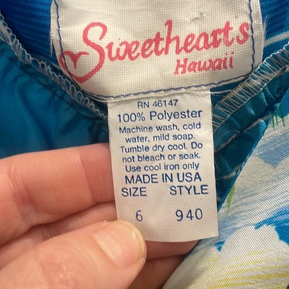 Vintage Hawaiian Blue Floral Print Kimono - Picture 4 of 4